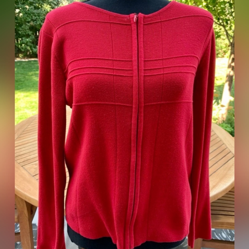 Christopher & Banks EUC Women's Zipper Cardigan, Size Large, Red